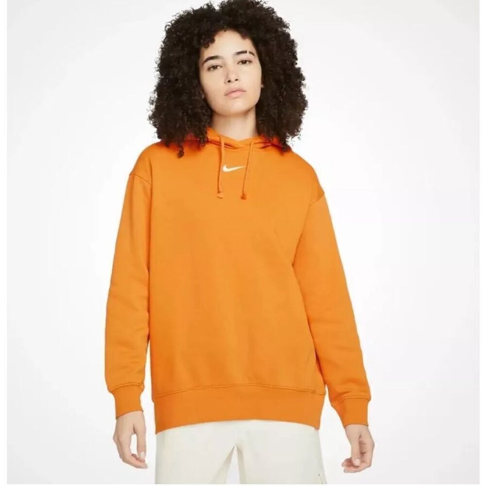 Nike NSW Essentials Women's Oversized Hoodie center swoosh orange 2XL Light Curr